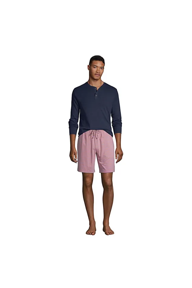 Lands039 End Pajamas and Robes Men Knit Jersey Pajama Shorts Papaya Orange