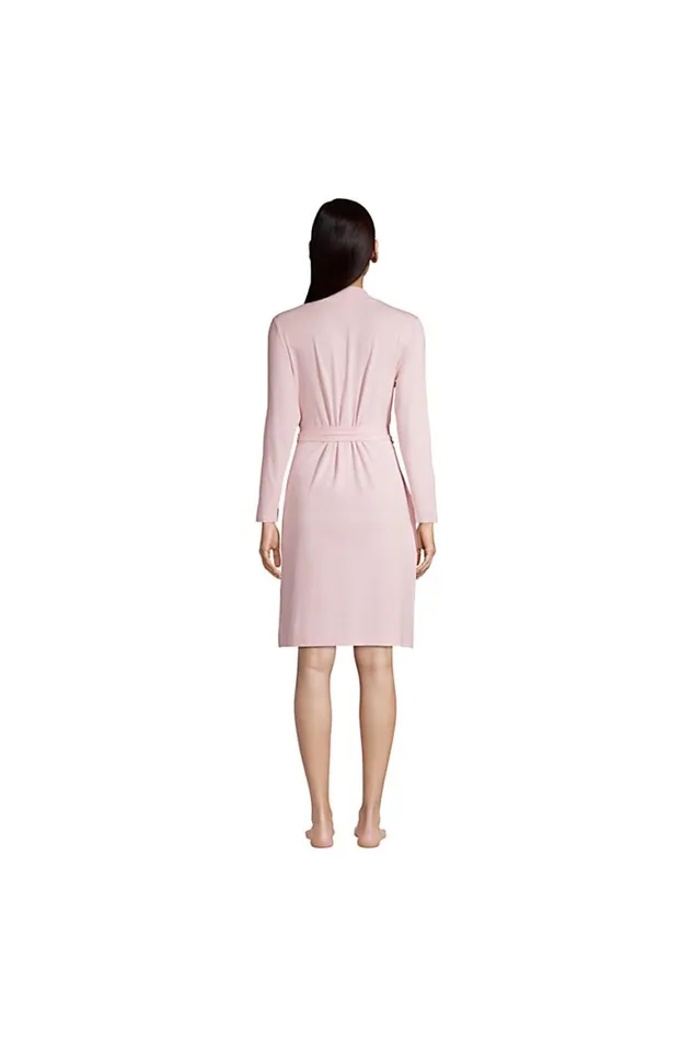 Lands039 End Pajamas and Robes Women Cotton Blend Knee Length Robe Soft Tea Rose Lands039 End Pajamas and Robes Women Cotton Blend Knee Length Robe Soft Tea Rose