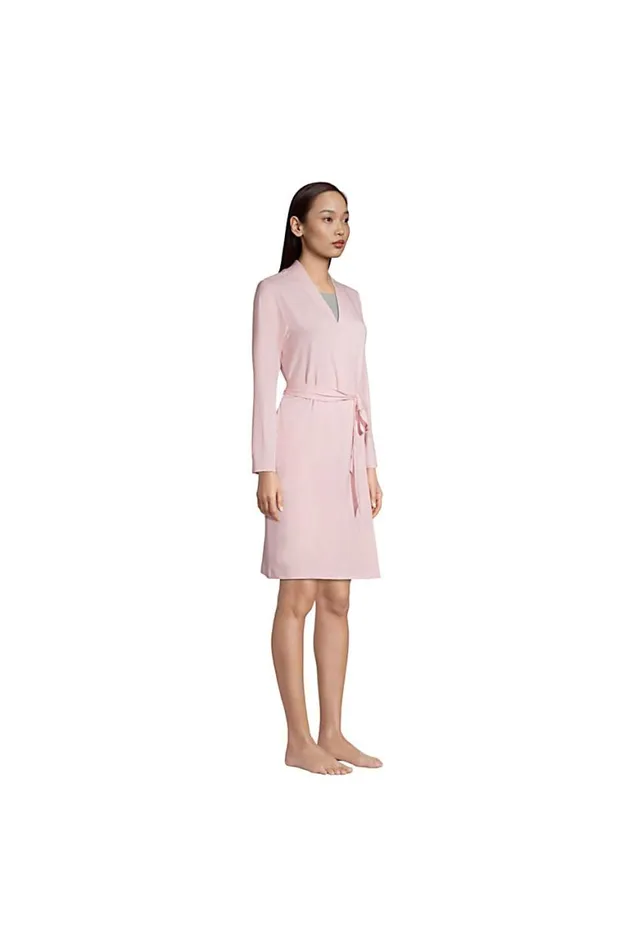 Lands039 End Pajamas and Robes Women Cotton Blend Knee Length Robe Soft Tea Rose Lands039 End Pajamas and Robes Women Cotton Blend Knee Length Robe Soft Tea Rose