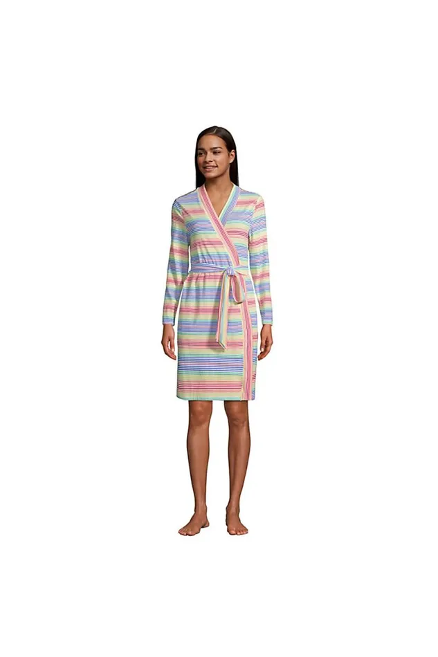Lands039 End Pajamas and Robes Women Cotton Blend Knee Length Robe Soft Tea Rose Lands039 End Pajamas and Robes Women Cotton Blend Knee Length Robe Soft Tea Rose