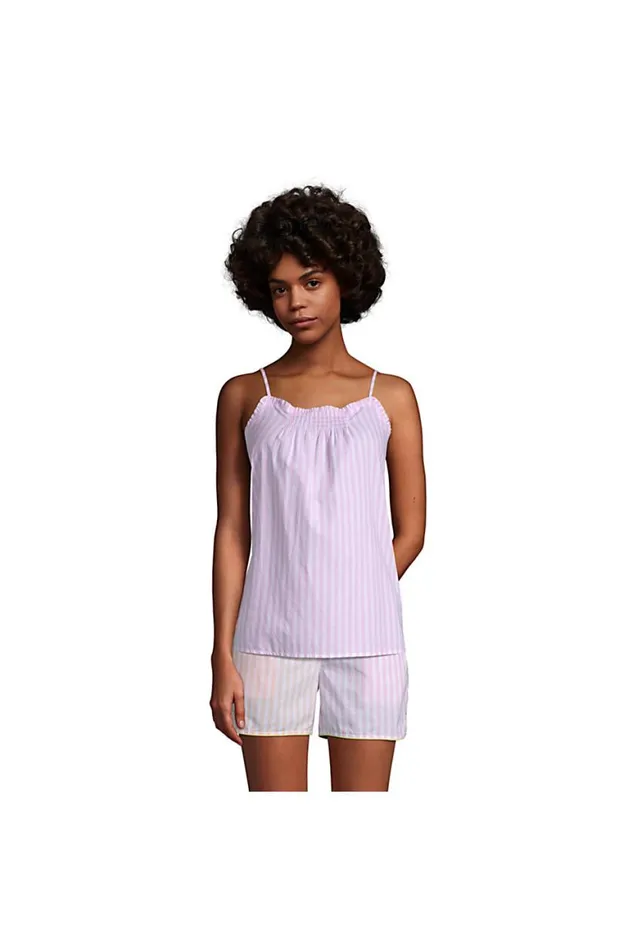 Lands039 End Pajamas and Robes Women Cotton Pajama Cami Top Wild Blossom Stripe