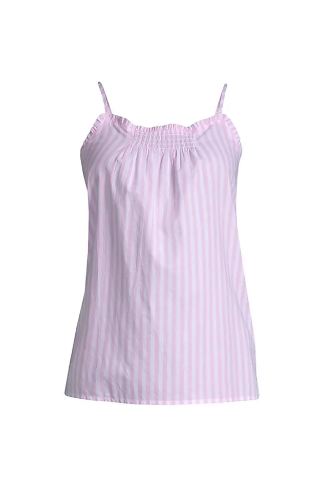 Lands039 End Pajamas and Robes Women Cotton Pajama Cami Top Wild Blossom Stripe