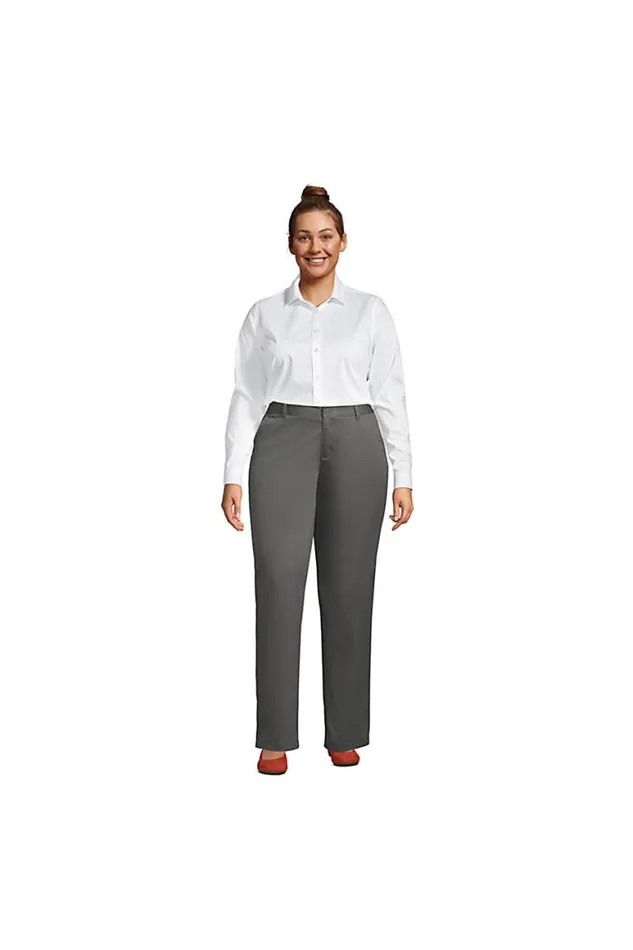 Lands039 End Pants Women Plus Plain Front Blend Chino Pants Arctic Gray Lands039 End Pants Women Plus Plain Front Blend Chino Pants Arctic Gray