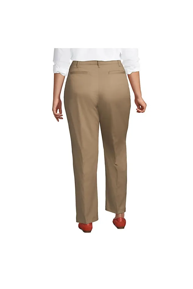 Lands039 End Pants Women Plus Size Straight Leg Chino Pants Khaki Lands039 End Pants Women Plus Size Straight Leg Chino Pants Khaki