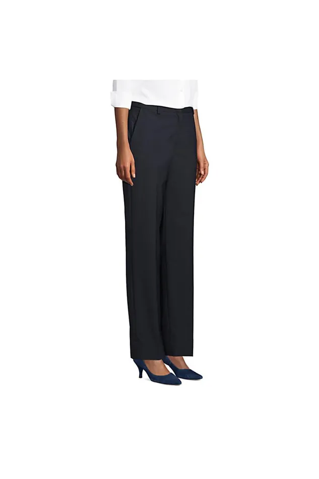 Lands039 End Pants Women Washable Wool Plain Comfort Trousers Black Lands039 End Pants Women Washable Wool Plain Comfort Trousers Black