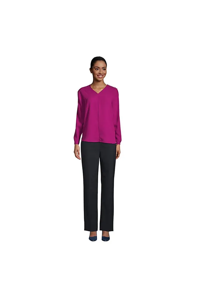 Lands039 End Pants Women Washable Wool Plain Comfort Trousers Black Lands039 End Pants Women Washable Wool Plain Comfort Trousers Black