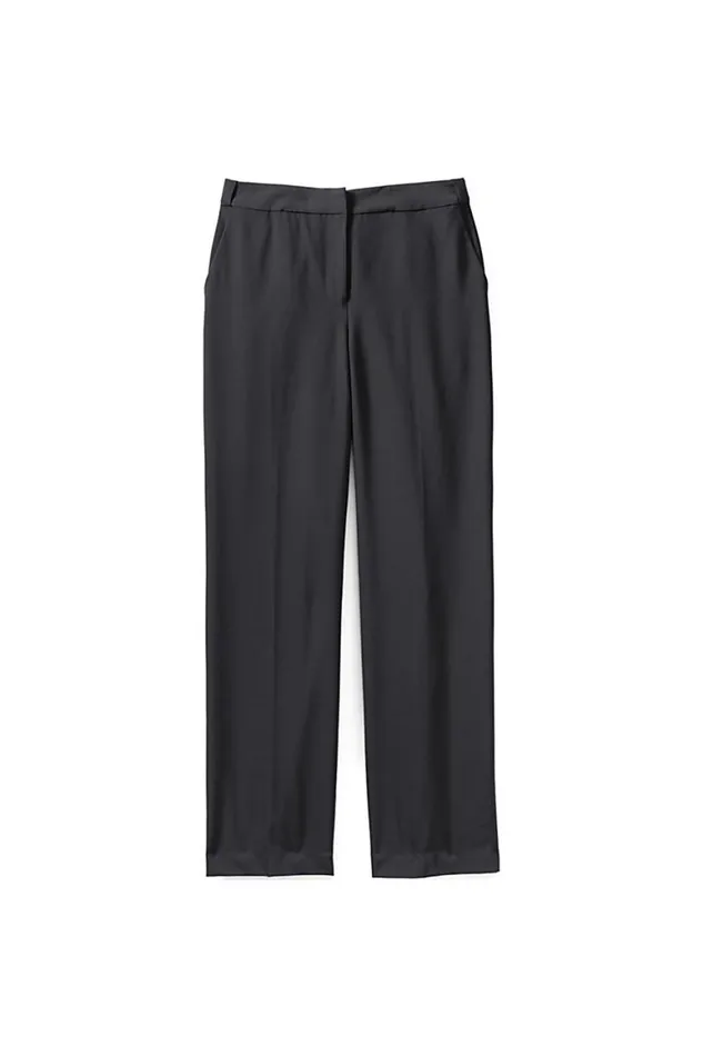 Lands039 End Pants Women Washable Wool Plain Comfort Trousers Black Lands039 End Pants Women Washable Wool Plain Comfort Trousers Black