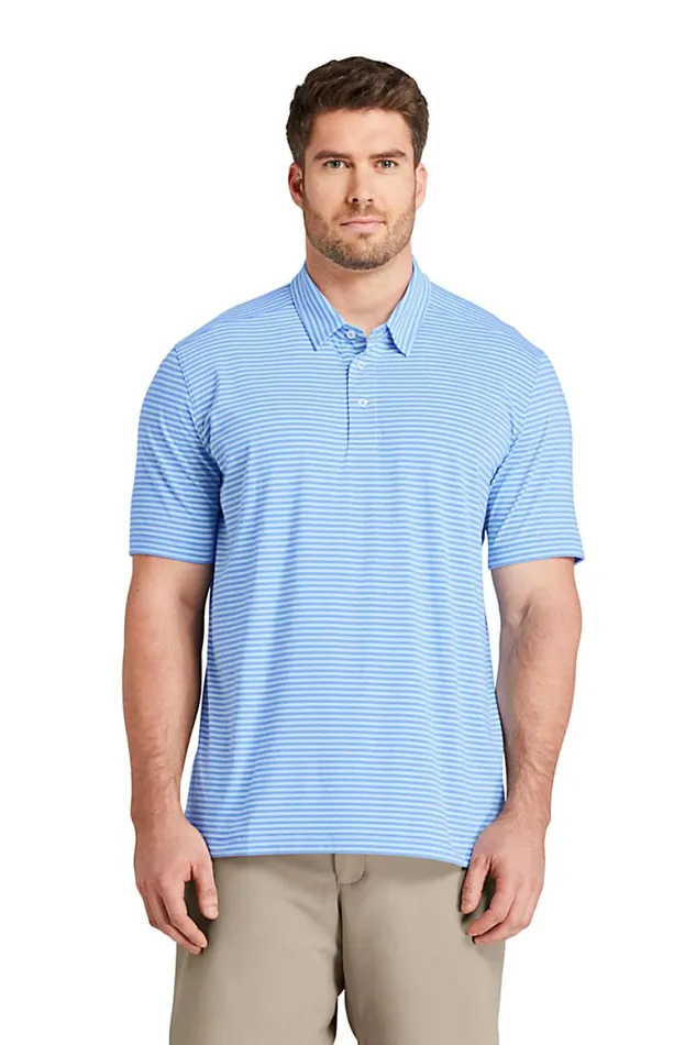 Lands039 End Polo Shirts Men Big And Tall Traditional Fit Performance Polo Teal Shadow Stripe