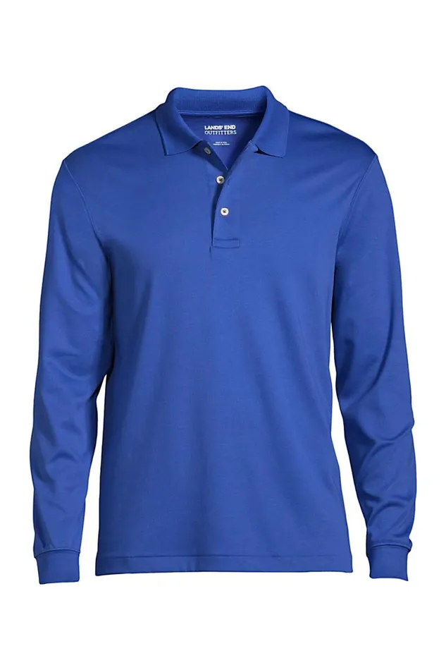 Lands039 End Polo Shirts Men Big Long Sleeve Performance Pima Polo Shirt Dark Cobalt Blue Lands039 End Polo Shirts Men Big Long Sleeve Performance Pima Polo Shirt Dark Cobalt Blue