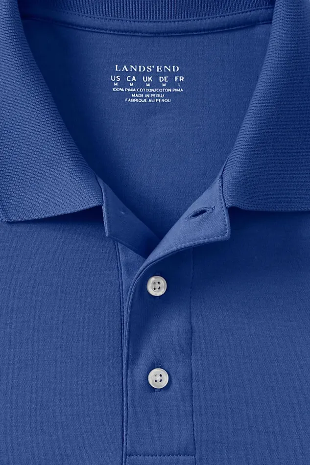 Lands039 End Polo Shirts Men Big Long Sleeve Performance Pima Polo Shirt Dark Cobalt Blue Lands039 End Polo Shirts Men Big Long Sleeve Performance Pima Polo Shirt Dark Cobalt Blue
