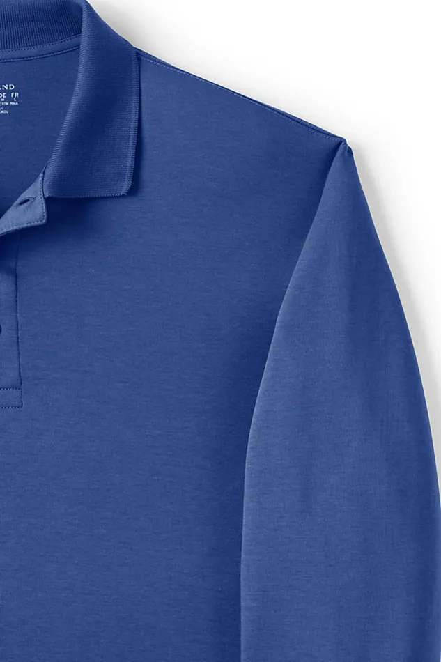 Lands039 End Polo Shirts Men Big Long Sleeve Performance Pima Polo Shirt Dark Cobalt Blue Lands039 End Polo Shirts Men Big Long Sleeve Performance Pima Polo Shirt Dark Cobalt Blue