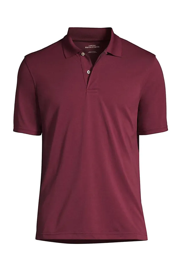 Lands039 End Polo Shirts Men Big Short Sleeve Basic Poly Polo Burgundy