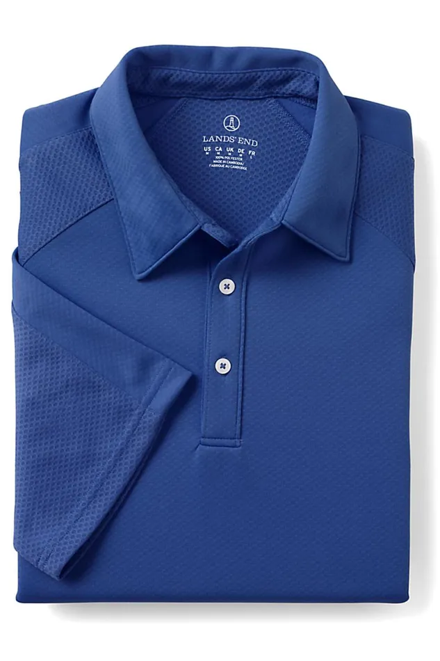 Lands039 End Polo Shirts Men Big Short Sleeve Multi Textured Polo Dark Cobalt Blue Lands039 End Polo Shirts Men Big Short Sleeve Multi Textured Polo Dark Cobalt Blue