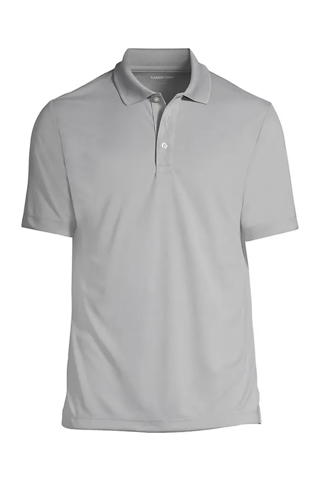 Lands039 End Polo Shirts Men Big Short Sleeve Solid Active Polo Shirt Harbor Gray