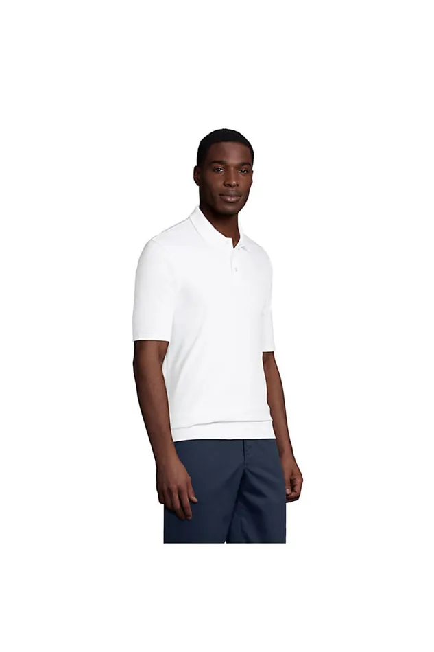 Lands039 End Polo Shirts Men Short Sleeve Banded Bottom Polo Shirt Classic Navy Lands039 End Polo Shirts Men Short Sleeve Banded Bottom Polo Shirt Classic Navy
