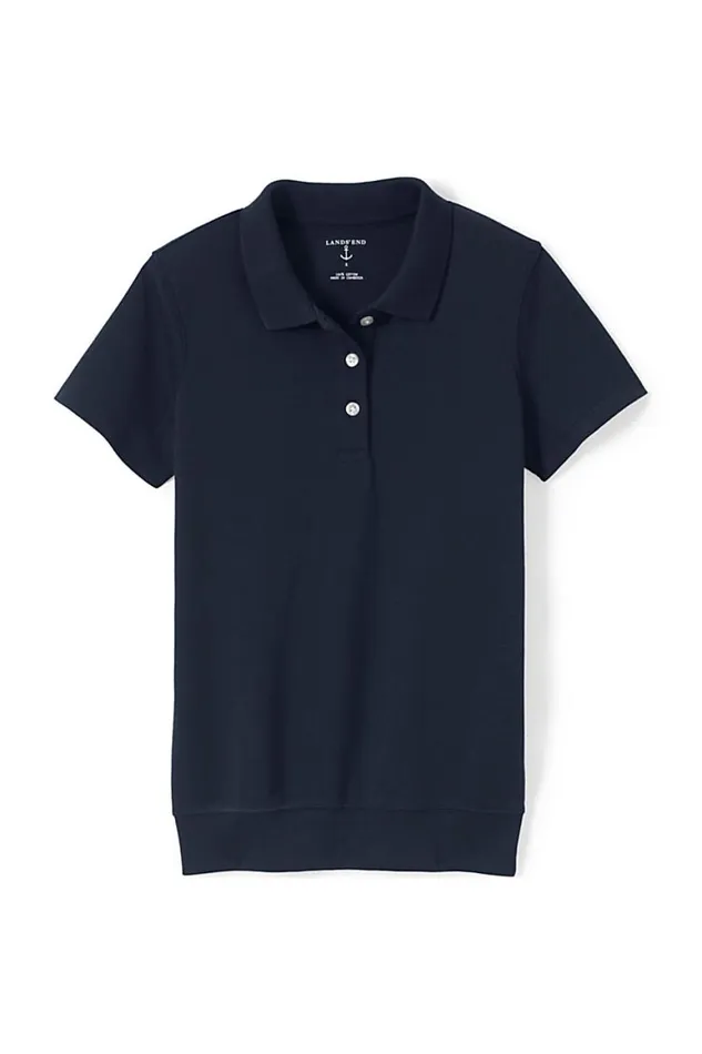 Lands039 End Polo Shirts Men Short Sleeve Banded Bottom Polo Shirt Classic Navy Lands039 End Polo Shirts Men Short Sleeve Banded Bottom Polo Shirt Classic Navy