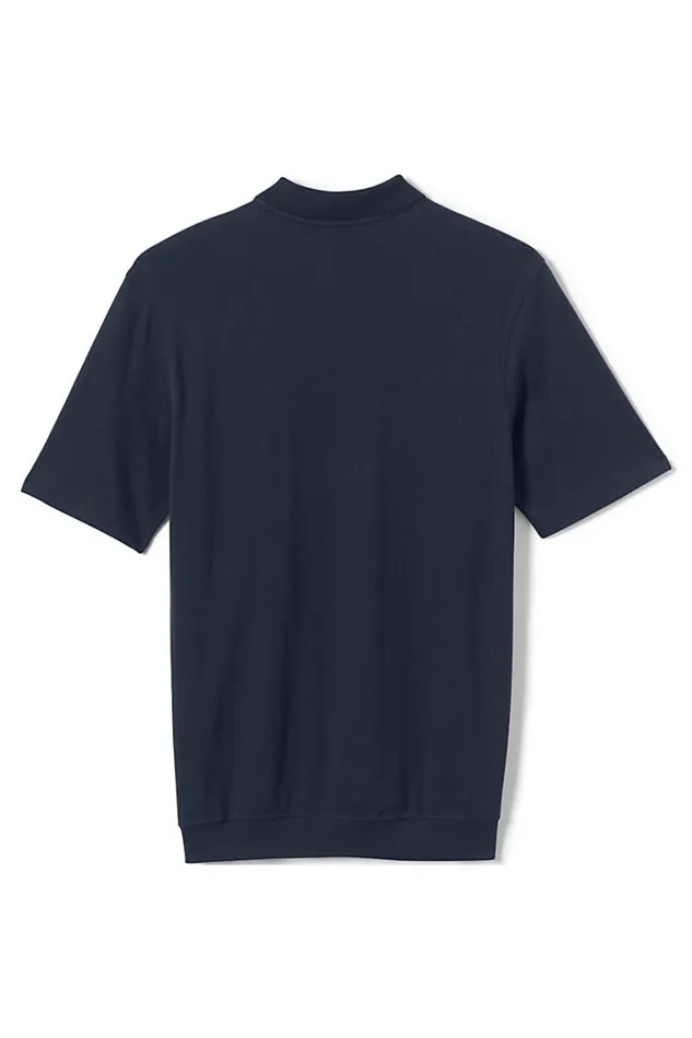 Lands039 End Polo Shirts Men Short Sleeve Banded Bottom Polo Shirt Classic Navy Lands039 End Polo Shirts Men Short Sleeve Banded Bottom Polo Shirt Classic Navy