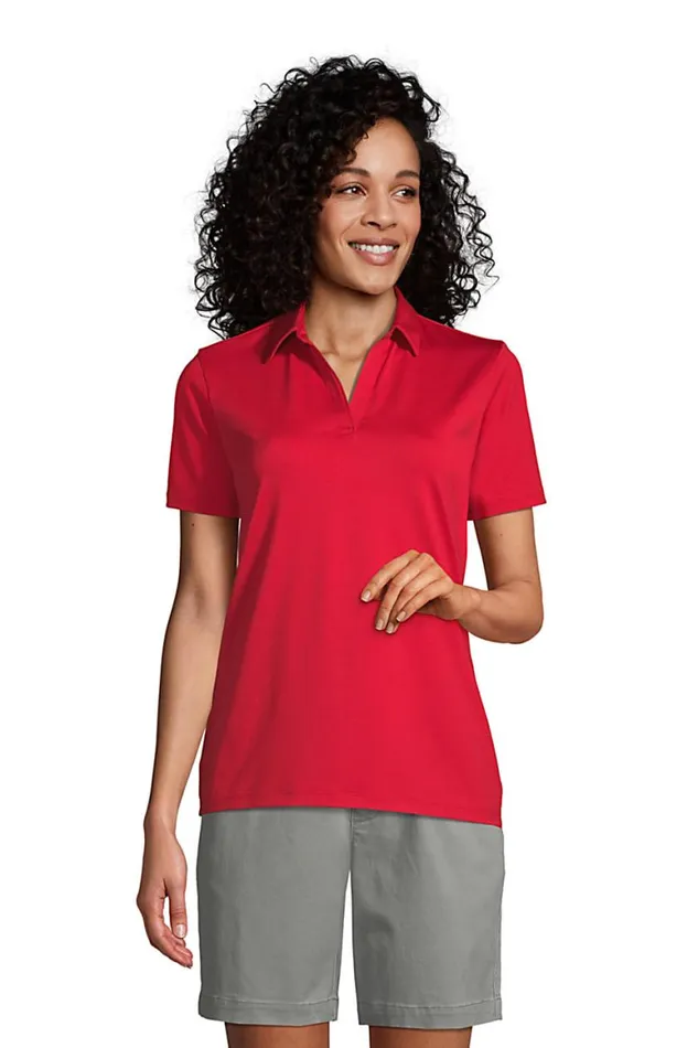 Lands039 End Polo Shirts Women Short Sleeve Rapid Dry Sport Neck Polo Shirt Rich Red Lands039 End Polo Shirts Women Short Sleeve Rapid Dry Sport Neck Polo Shirt Rich Red