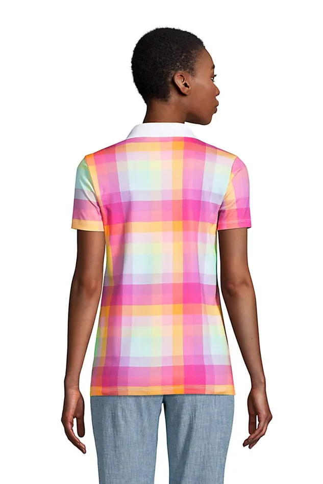 Lands039 End Polo Shirts Women Supima Cotton Johnny Collar Polo Shirt Fresh Lavender Rainbow Plaid Lands039 End Polo Shirts Women Supima Cotton Johnny Collar Polo Shirt Fresh Lavender Rainbow Plaid