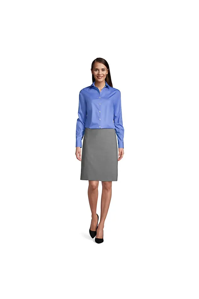 Lands039 End Shirts and Blouses Women Long Sleeve Broadcloth Shirt Black