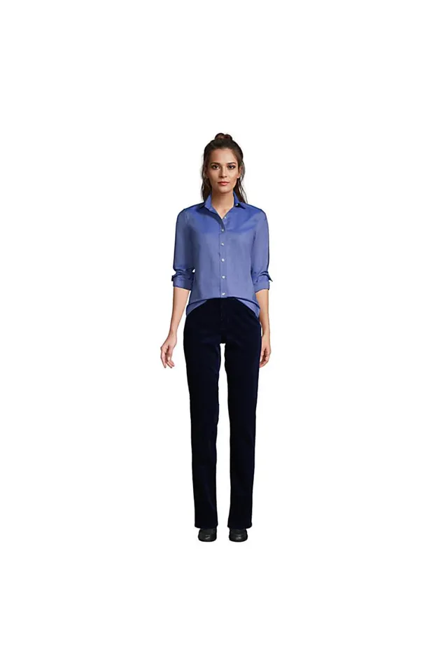 Lands039 End Shirts and Blouses Women Long Sleeve Oxford Shirt Blue