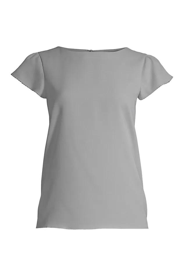 Lands039 End Shirts and Blouses Women Short Sleeve Crepe Tulip Sleeve Blouse Harbor Gray Lands039 End Shirts and Blouses Women Short Sleeve Crepe Tulip Sleeve Blouse Harbor Gray
