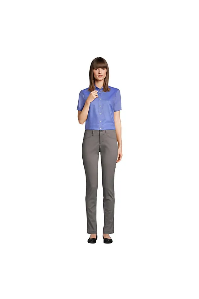 Lands039 End Shirts and Blouses Women Short Sleeve Oxford Dress Shirt Blue Lands039 End Shirts and Blouses Women Short Sleeve Oxford Dress Shirt Blue
