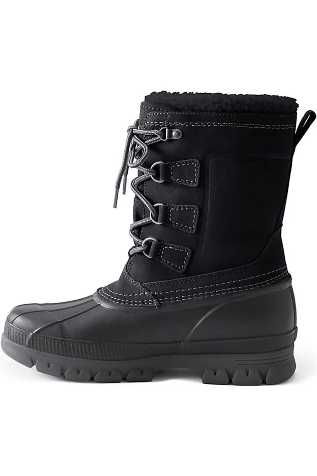 Lands039 End Shoes Men Expedition Suede Insulated Winter Snow Boots Black Lands039 End Shoes Men Expedition Suede Insulated Winter Snow Boots Black