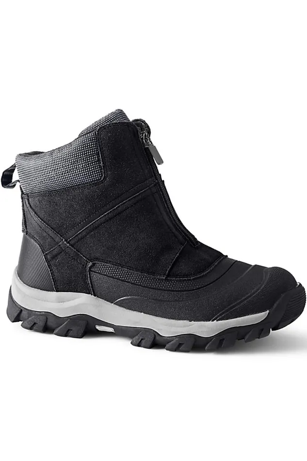 Lands039 End Shoes Men Squall Zip Insulated Winter Snow Boots Black
