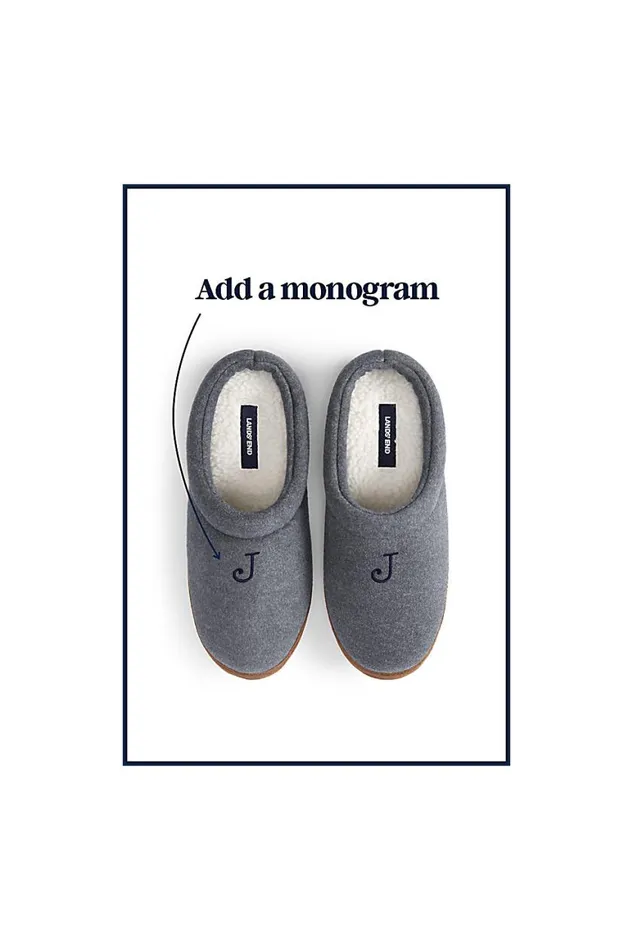 Lands039 End Shoes Women Wool Blend Scuff Slippers Gray Heather