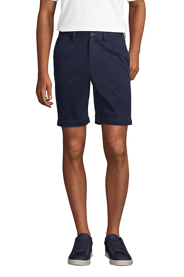 Lands039 End Shorts Men 9034 Classic Fit Stretch Knockabout Chino Shorts Radiant Navy