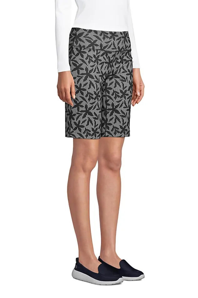 Lands039 End Shorts Women Active Relaxed Shorts Black Stripe Floral Lands039 End Shorts Women Active Relaxed Shorts Black Stripe Floral