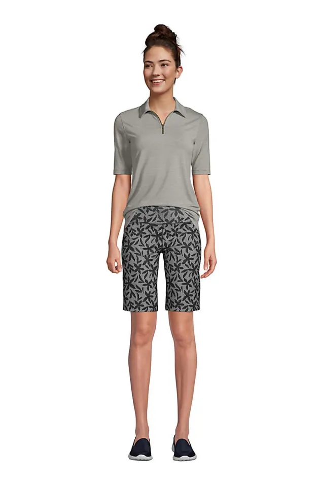 Lands039 End Shorts Women Active Relaxed Shorts Black Stripe Floral Lands039 End Shorts Women Active Relaxed Shorts Black Stripe Floral