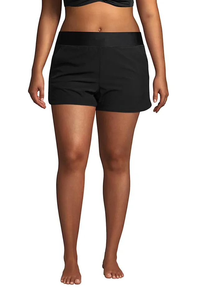 Lands039 End Shorts Women Plus Size 3034 Quick Dry Elastic Waist Board Shorts Swim Coverup Shorts With Panty Black Lands039 End Shorts Women Plus Size 3034 Quick Dry Elastic Waist Board Shorts Swim Coverup Shorts With Panty Black