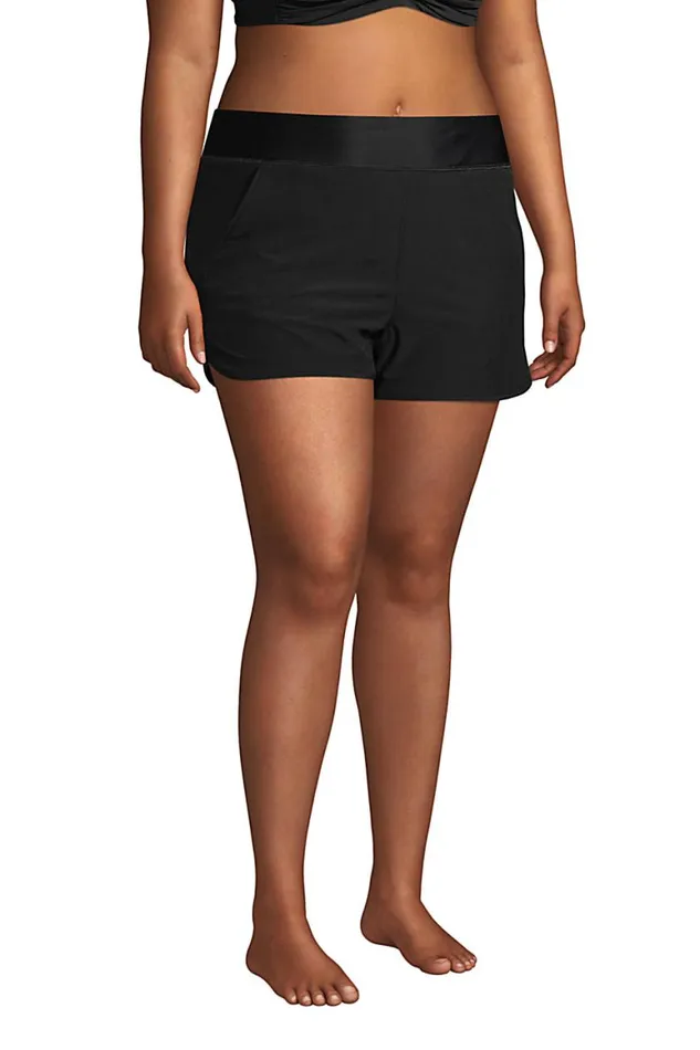 Lands039 End Shorts Women Plus Size 3034 Quick Dry Elastic Waist Board Shorts Swim Coverup Shorts With Panty Black Lands039 End Shorts Women Plus Size 3034 Quick Dry Elastic Waist Board Shorts Swim Coverup Shorts With Panty Black