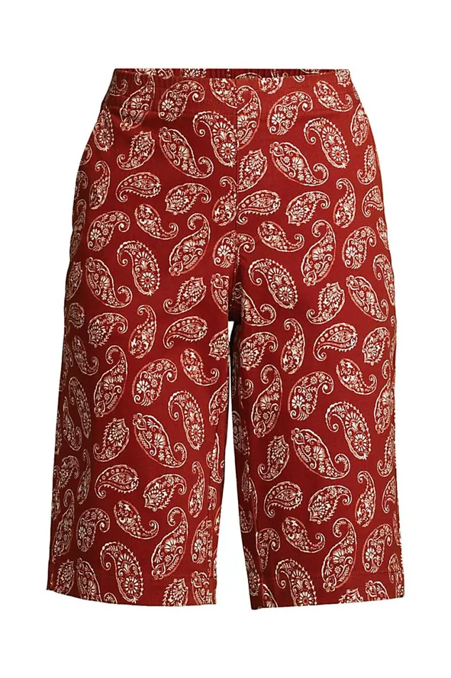 Lands039 End Shorts Women Plus Size Mid Rise Elastic Waist Pull On 12034 Chino Bermuda Shorts Rust Red Lands039 End Shorts Women Plus Size Mid Rise Elastic Waist Pull On 12034 Chino Bermuda Shorts Rust Red