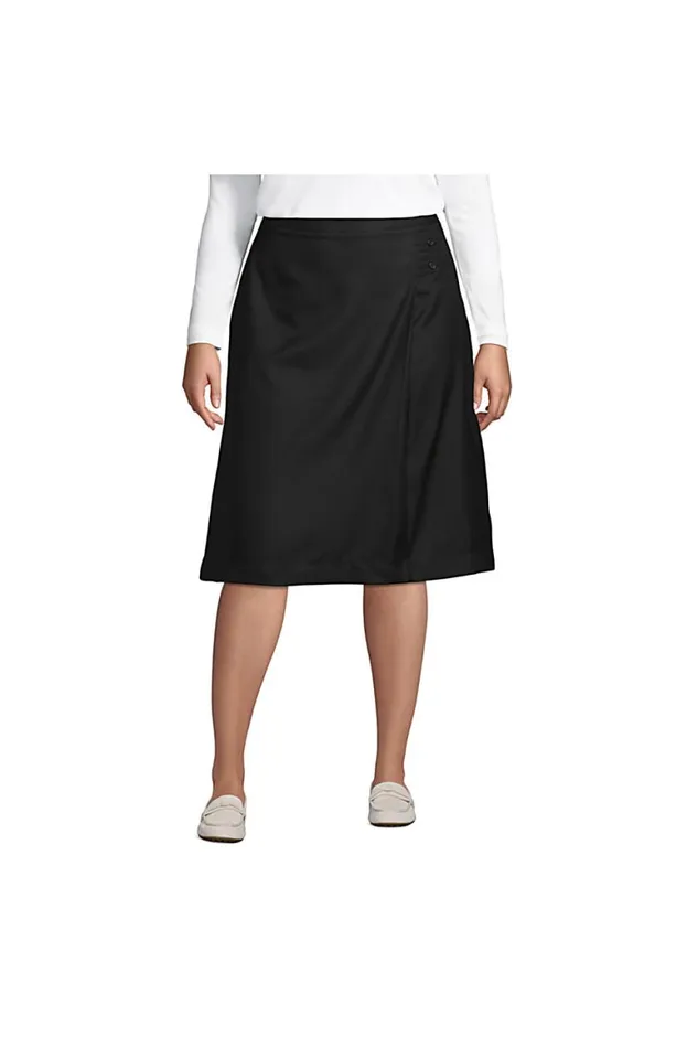 Lands039 End Skirts and Skorts Women Plus Solid Aline Skirt Below The Knee Black Lands039 End Skirts and Skorts Women Plus Solid Aline Skirt Below The Knee Black