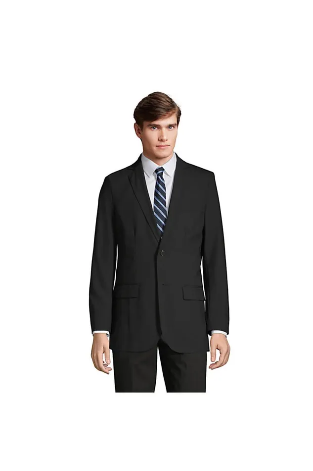 Lands039 End Sportcoats and Blazers Men Washable Wool 2 Button Traditional Fit Suit Jacket Black Lands039 End Sportcoats and Blazers Men Washable Wool 2 Button Traditional Fit Suit Jacket Black