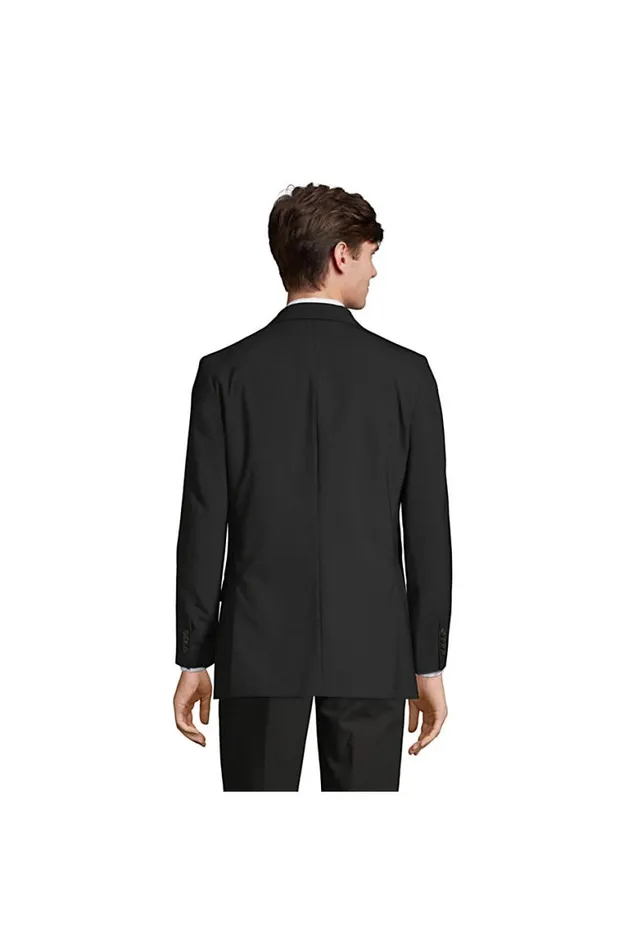 Lands039 End Sportcoats and Blazers Men Washable Wool 2 Button Traditional Fit Suit Jacket Black