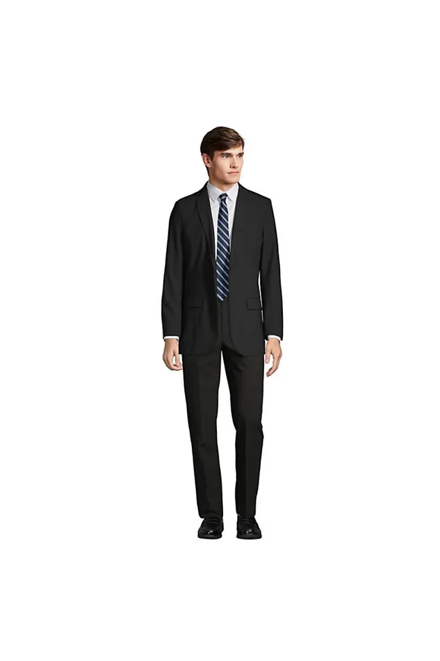Lands039 End Sportcoats and Blazers Men Washable Wool 2 Button Traditional Fit Suit Jacket Black
