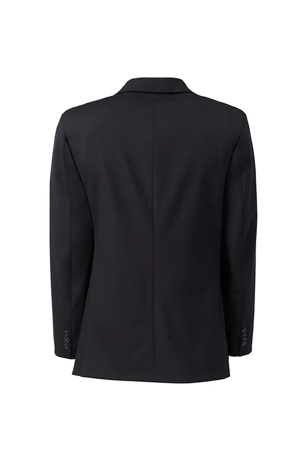 Lands039 End Sportcoats and Blazers Men Washable Wool 2 Button Traditional Fit Suit Jacket Black