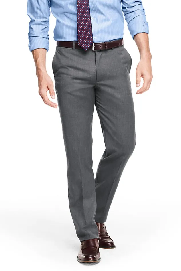 Lands039 End Suits and Separates Men Big And Tall Traditional Fit Wool Gabardine Dress Pants Charcoal Lands039 End Suits and Separates Men Big And Tall Traditional Fit Wool Gabardine Dress Pants Charcoal