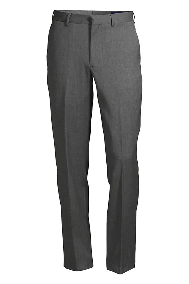 Lands039 End Suits and Separates Men Big And Tall Traditional Fit Wool Gabardine Dress Pants Charcoal