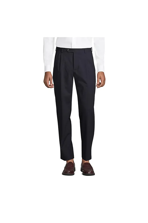 Lands039 End Suits and Separates Men Tall Pleat Washable Wool Trousers True Navy Lands039 End Suits and Separates Men Tall Pleat Washable Wool Trousers True Navy