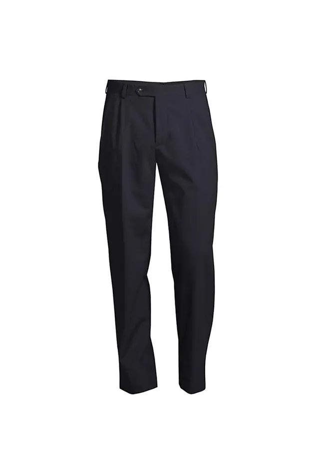 Lands039 End Suits and Separates Men Tall Pleat Washable Wool Trousers True Navy Lands039 End Suits and Separates Men Tall Pleat Washable Wool Trousers True Navy