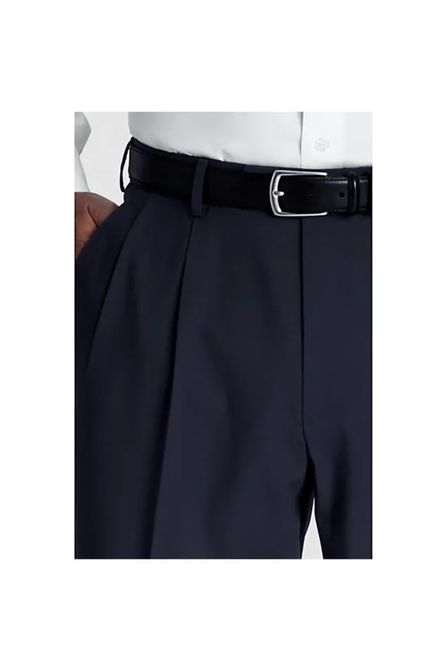 Lands039 End Suits and Separates Men Tall Pleat Washable Wool Trousers True Navy Lands039 End Suits and Separates Men Tall Pleat Washable Wool Trousers True Navy