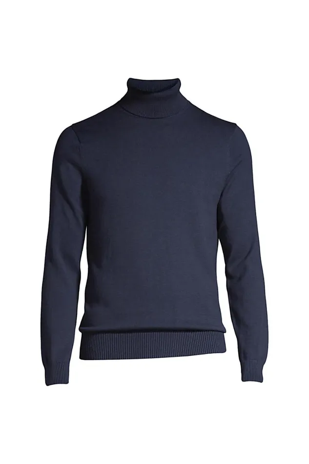 Lands039 End Sweaters Men Classic Fit Fine Gauge Supima Cotton Turtleneck Radiant Navy Lands039 End Sweaters Men Classic Fit Fine Gauge Supima Cotton Turtleneck Radiant Navy