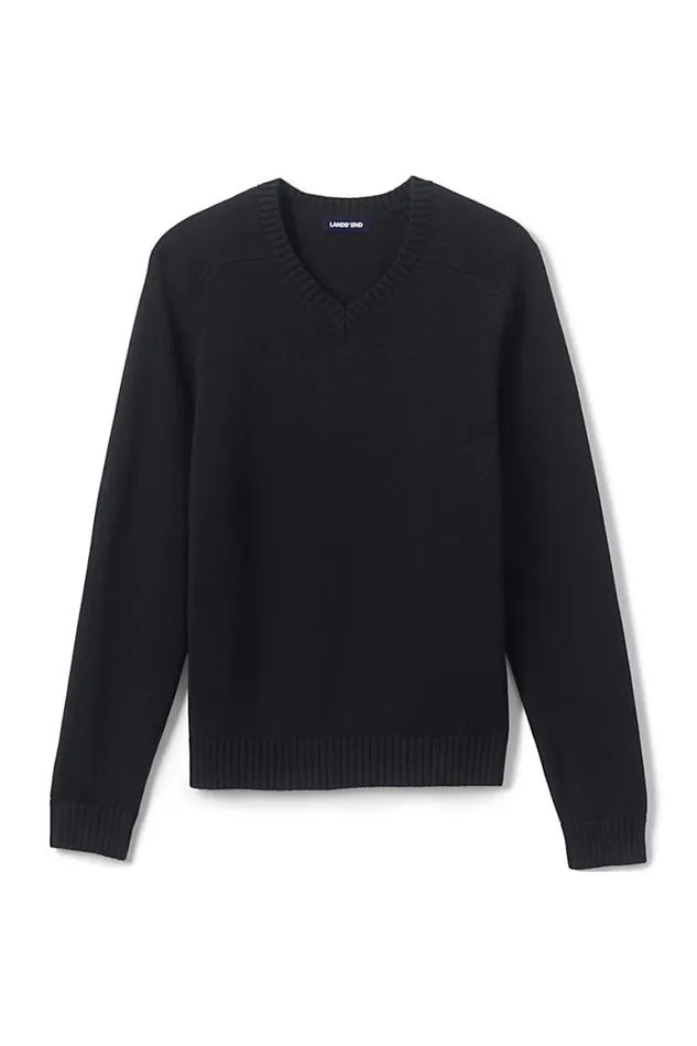 Lands039 End Sweaters Men Cotton Modal Vneck Sweater Black Lands039 End Sweaters Men Cotton Modal Vneck Sweater Black