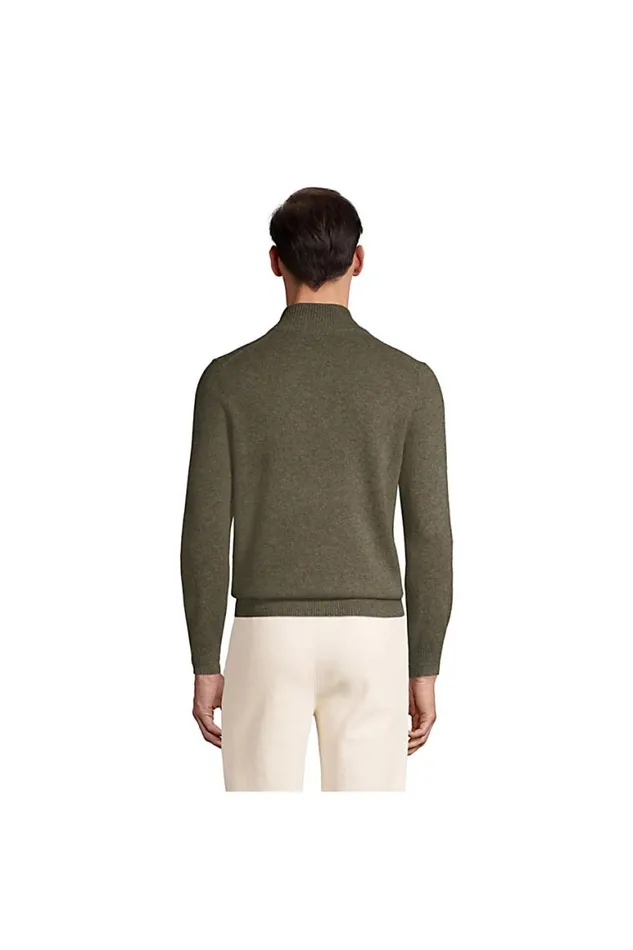 Lands039 End Sweaters Men Fine Gauge Cashmere Quarter Zip Forest Moss Heather Lands039 End Sweaters Men Fine Gauge Cashmere Quarter Zip Forest Moss Heather