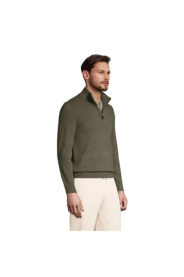 Lands039 End Sweaters Men Fine Gauge Cashmere Quarter Zip Forest Moss Heather Lands039 End Sweaters Men Fine Gauge Cashmere Quarter Zip Forest Moss Heather